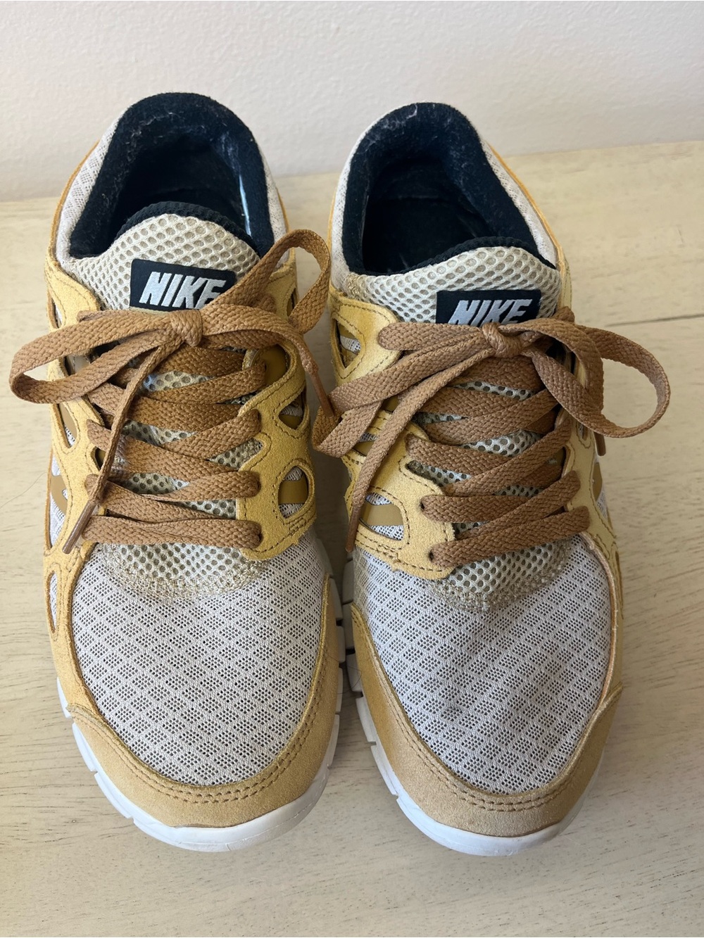Nike Low-Profile Sneakers in Tan and Black